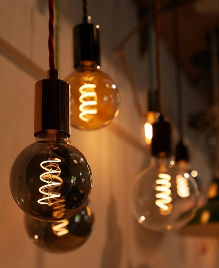 Glowing LED filament bulbs